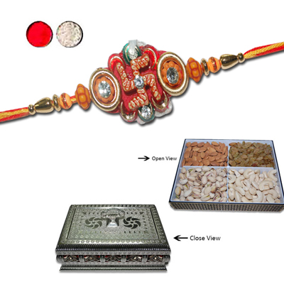"Rakhi - FR- 8030 A (Single Rakhi),  DryFruit Box - code DFB10000 - Click here to View more details about this Product